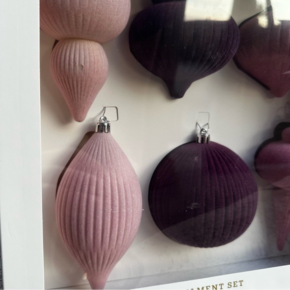 Target wondershop finial flocked ornament pink purple set of 6 pack - Picture 3 of 10